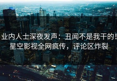 业内人士深夜发声：丑闻不是我干的！星空影视全网疯传，评论区炸裂