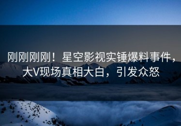 刚刚刚刚！星空影视实锤爆料事件，大V现场真相大白，引发众怒