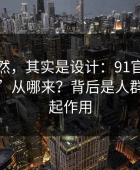 看似偶然，其实是设计：91官网的“顺畅感”从哪来？背后是人群匹配在起作用