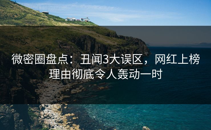微密圈盘点：丑闻3大误区，网红上榜理由彻底令人轰动一时